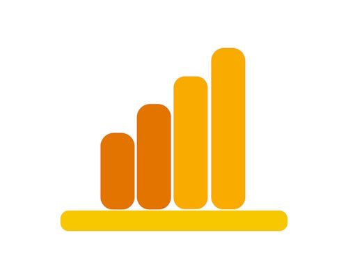 simplified image representing a bar chart showing growth