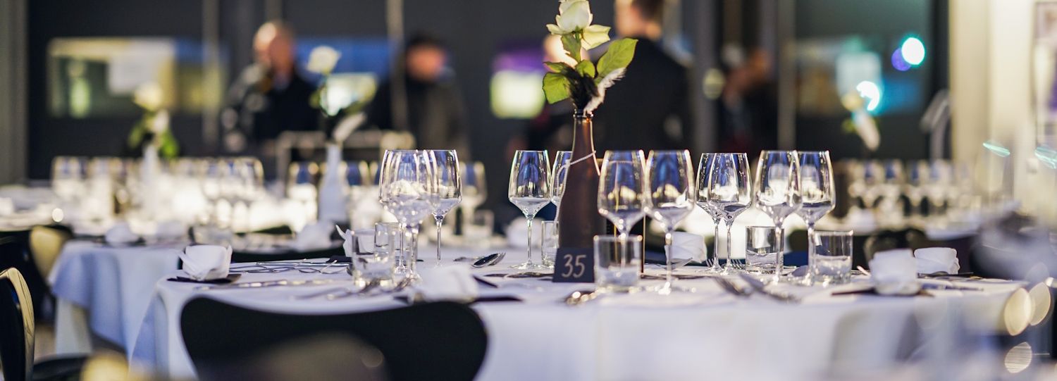 table setting at a large event